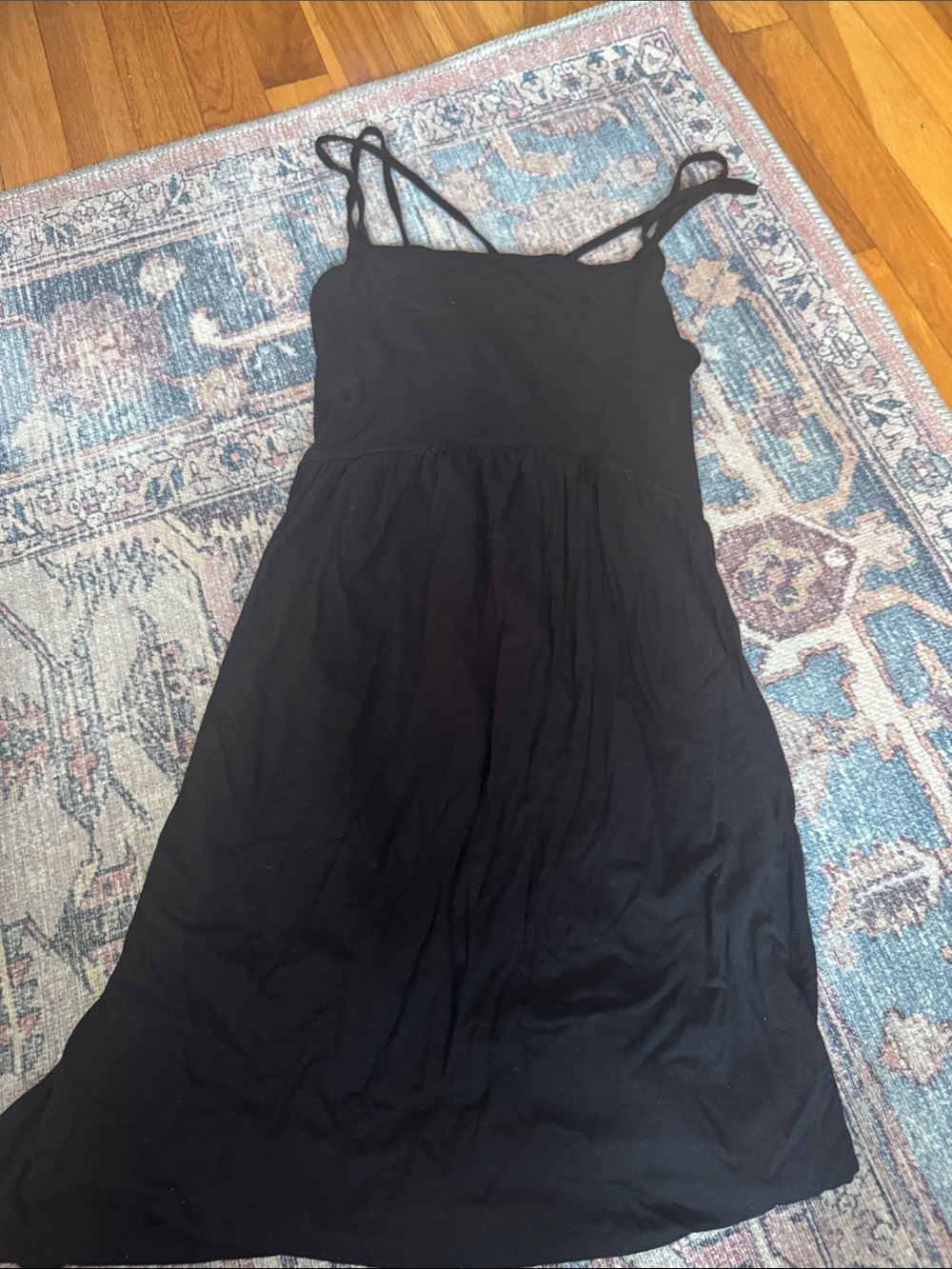 Black Spaghetti Strap Midi Dress
